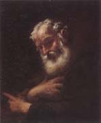 Study of a bearded old man,possibly a hermit,half-length